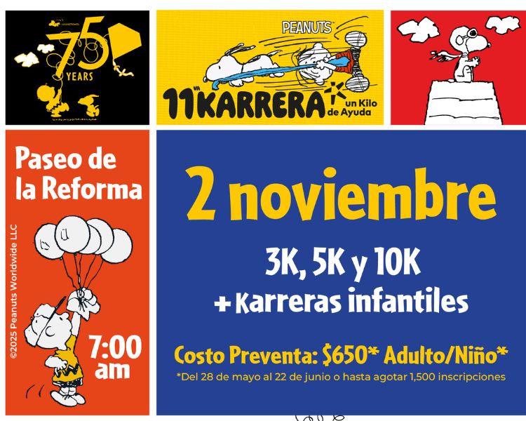 Corre junto a Snoopy en la “Karrera con Causa 2025” y apoya la infancia en México