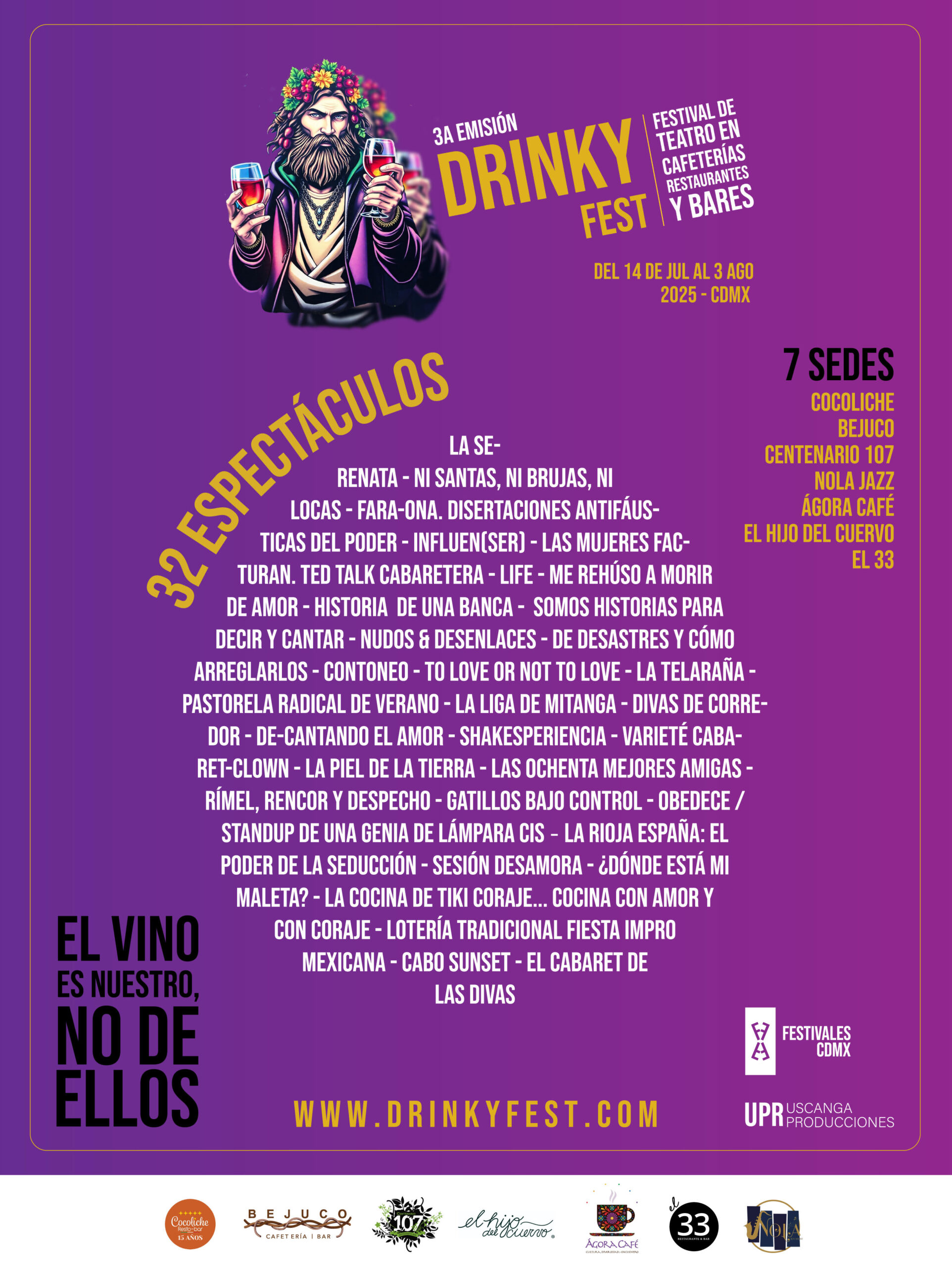 DRINKY FEST 2025: El teatro se sirve con vino, risas y mucha rebeldía