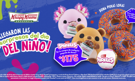 Krispy Kreme celebra el Día del Niño con las donas Pukas Lokas y peluches de ajolote y capibara