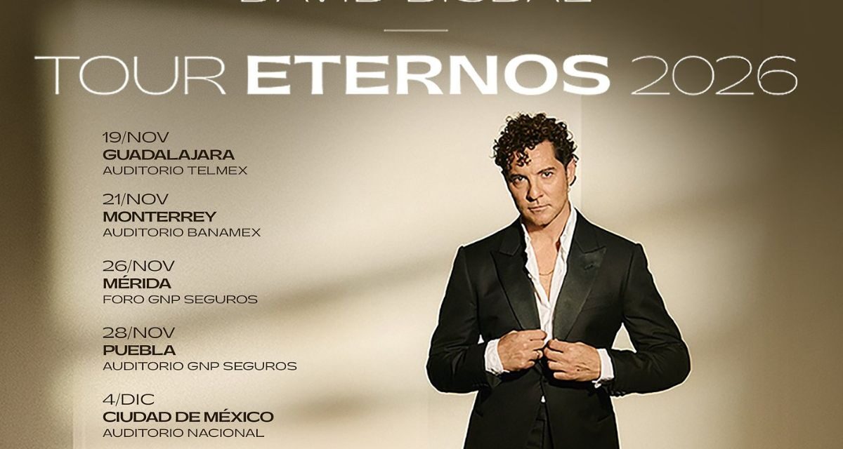 David Bisbal recorrerá México con Tour Eternos 2026 y celebrará 25 años de trayectoria musical