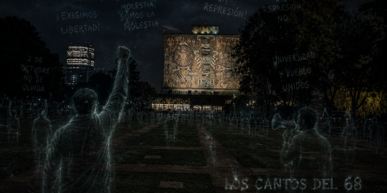 Fantasmas de CDMX: Los Cantos del 68 en Ciudad Universitaria